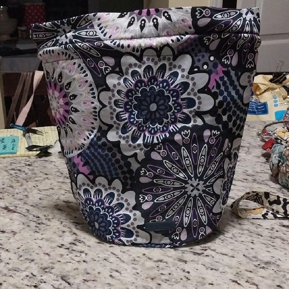 Vera Bradley Purple and Black Accent Basket